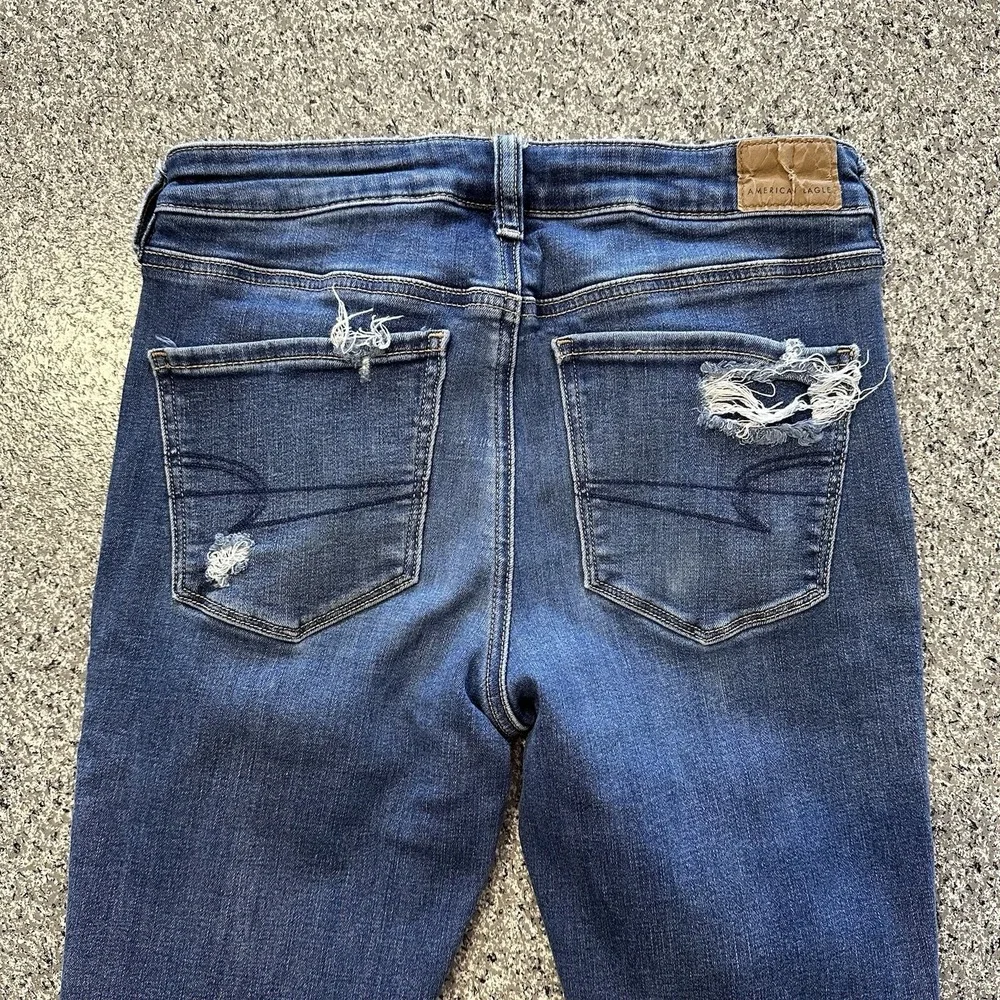 American Eagle Jeans Womens 6 28x28 Mid Rise Jegging Stretch Distressed
